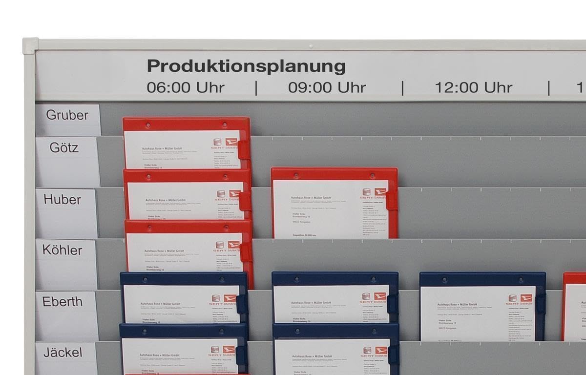Werkorder planbord met 5 rijen, 10 sleuven en opbergvak (9019-00115)