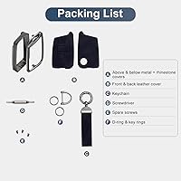 Vista 7 de YO&YOYE Compatible con funda para llavero VW Volkswagen con llavero protector de llave de cuero