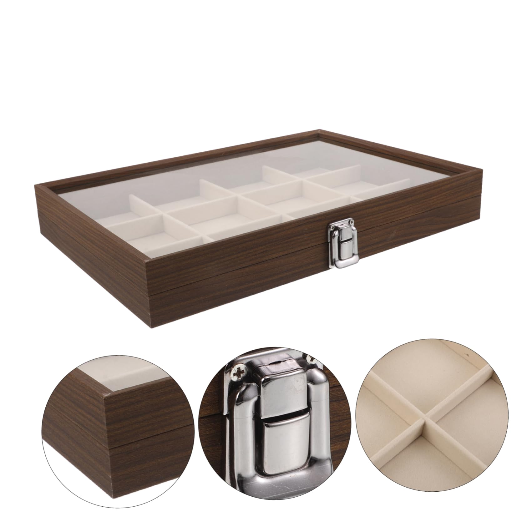 ORFOFE Caja De Almacenamiento De Joyas Collar De Soporte De Anillo Bandeja De Exhibición De Joyas Vitrina De Anillo Franela