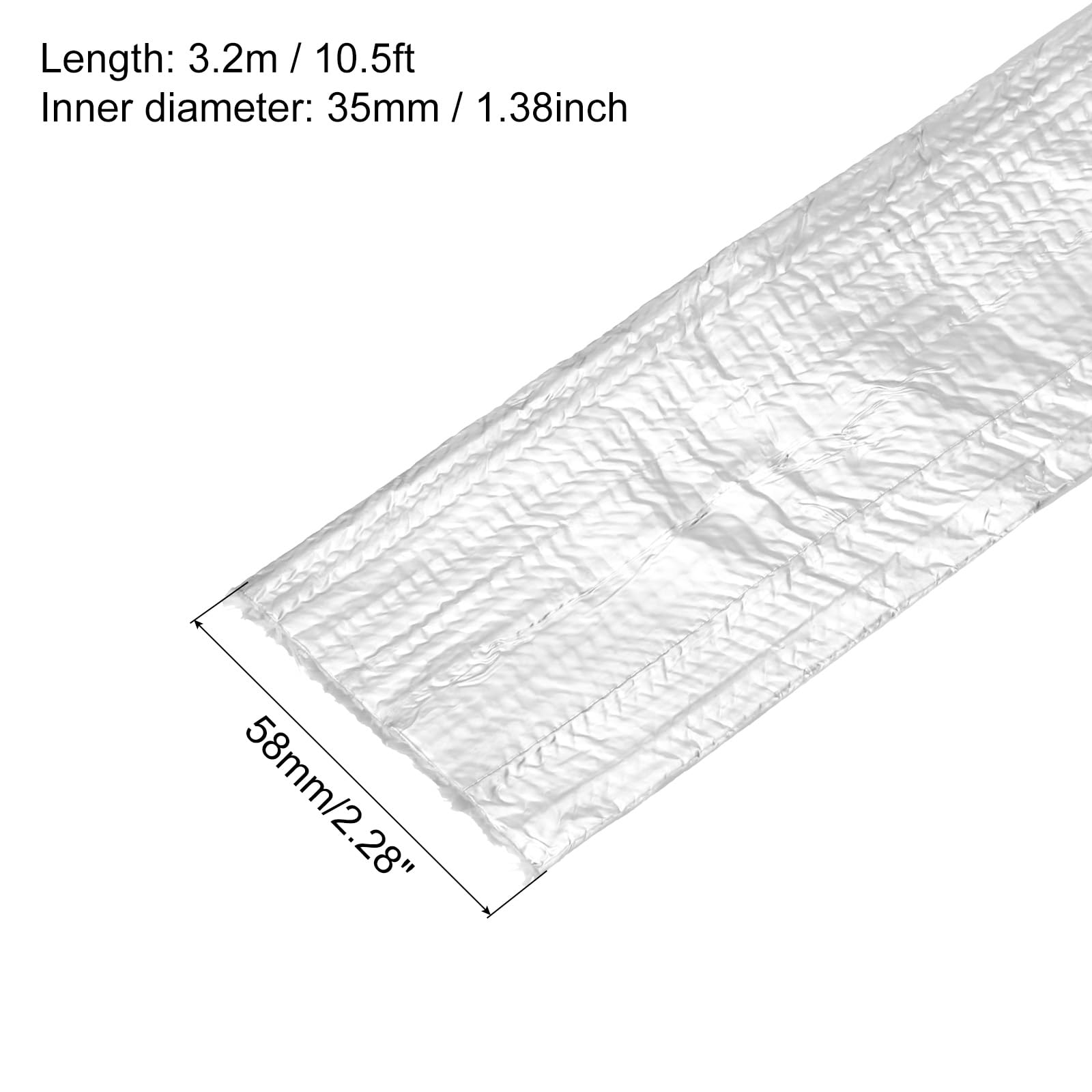 QUARKZMAN Guaina Termica in Alluminio 1 3/8" ID x 10.5Ft Guaina Termica in Alluminio Metallizzato in Fibre di Vetro per Cavi di Alimentazione Cavi Cablaggio Elettrico