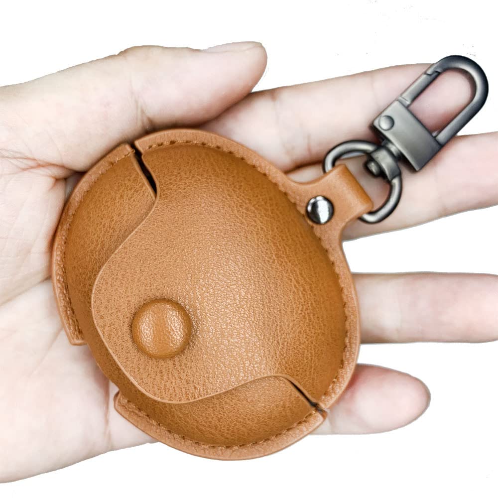 Case Compatible with HUAWEI FreeBuds 5i 4i, Leather Protective Case Cover with Keychain Compatible for HUAWEI FreeBuds 5i 4i (Brown)