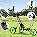 GYMAX Folding Golf Push Cart, 3 Wheel Height Adjustable Lightweight Push Trolley W/Umbrella Holder & Mesh Bag, Quick Open Fold Golf Trolley Cart (Green)