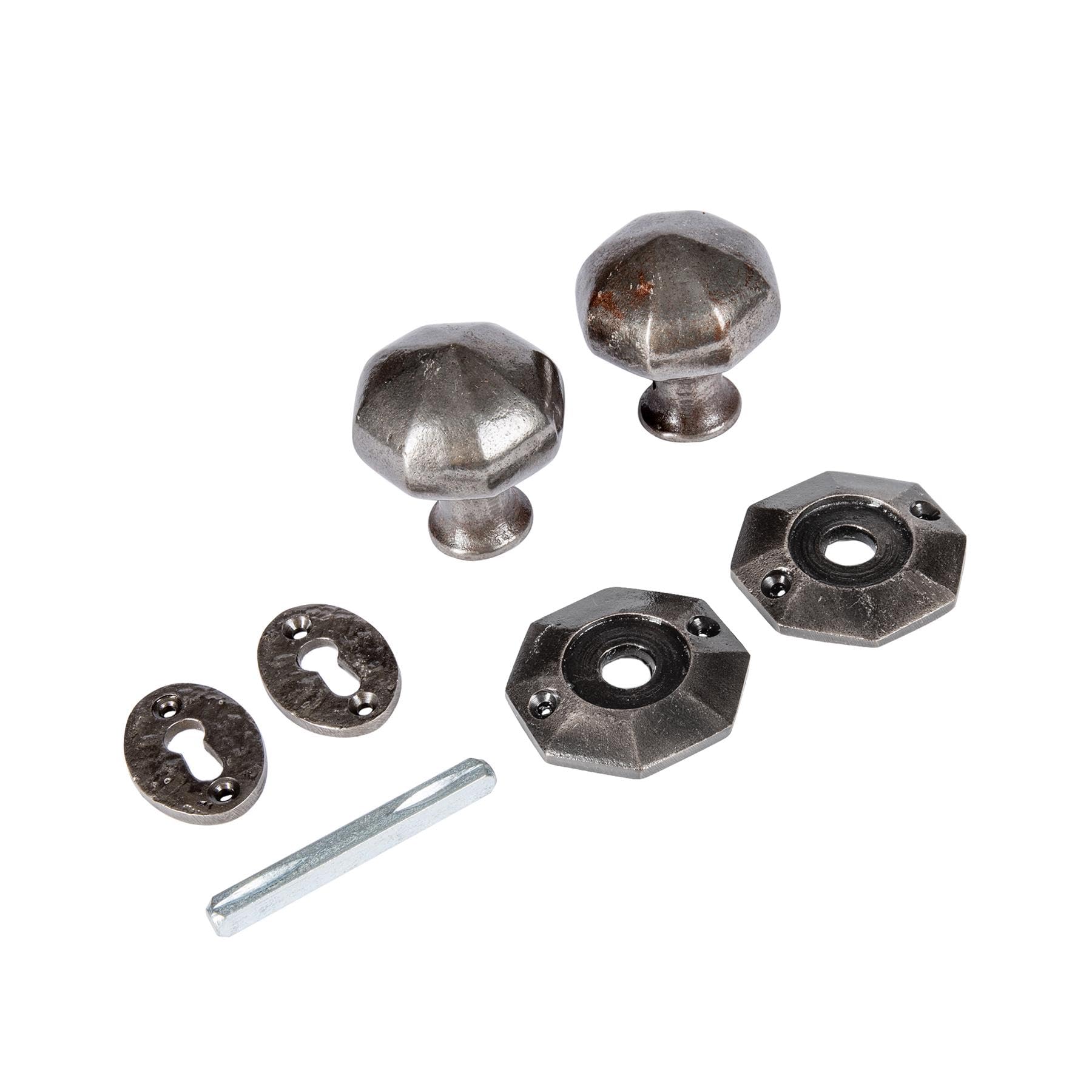 Hammer and Tongs Hammer & Tongs Octagonal Rim & Mortice Door KnobW60mmRaw from B&Q