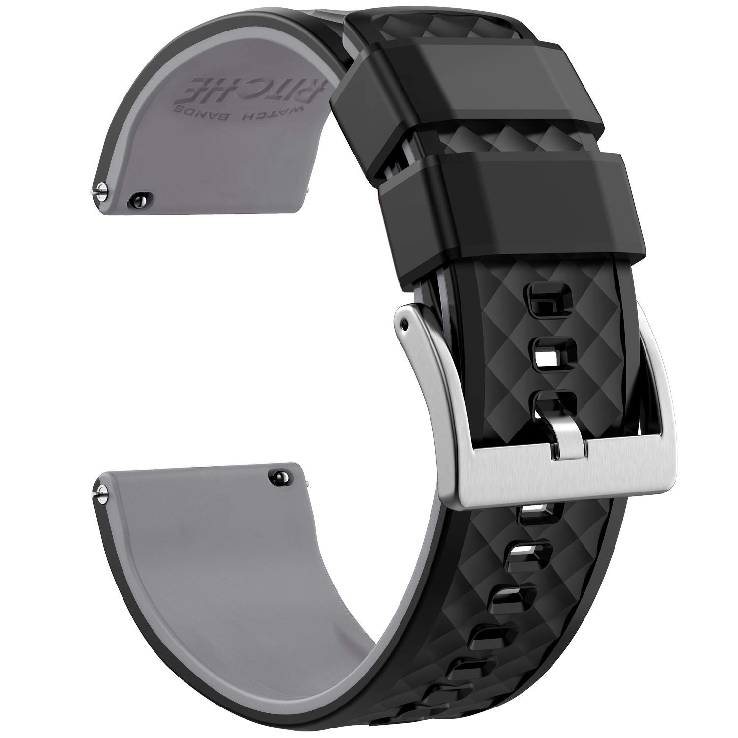 RitcheSilicone Watch Bands 18mm 19mm 20mm 21mm 22mm 23mm 24mm Quick Release Rubber Watch Bands for Men
