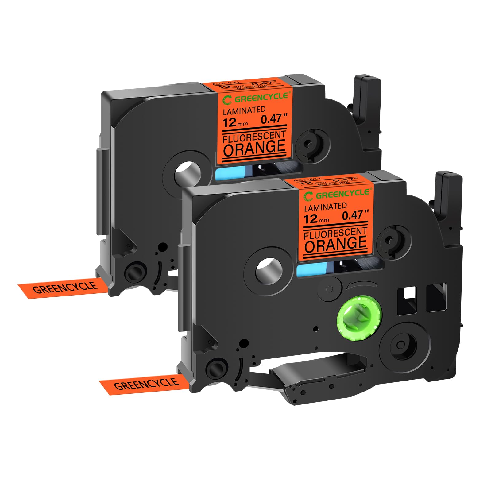 GREENCYCLE Compatible for TZ TZE B31 AZE-B31 (1/2") 12mm x 5m Laminated Label Tape use in Ptouch PTD210 PTH100 PTD400 PTD450 PT-P700 PTD600 Label