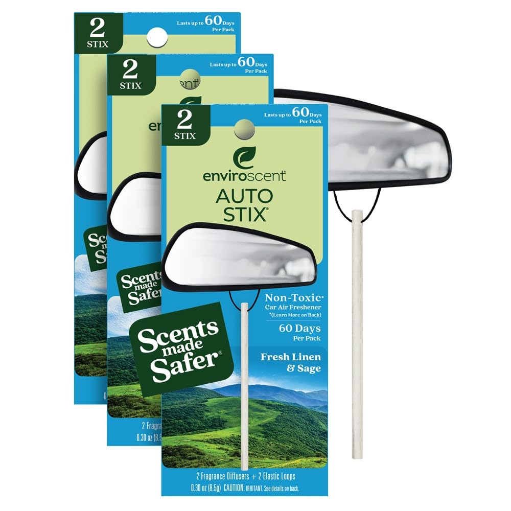 Enviroscent Non-Toxic* Car Air Freshener Auto Stix® (6 Sticks, Pack of 3)