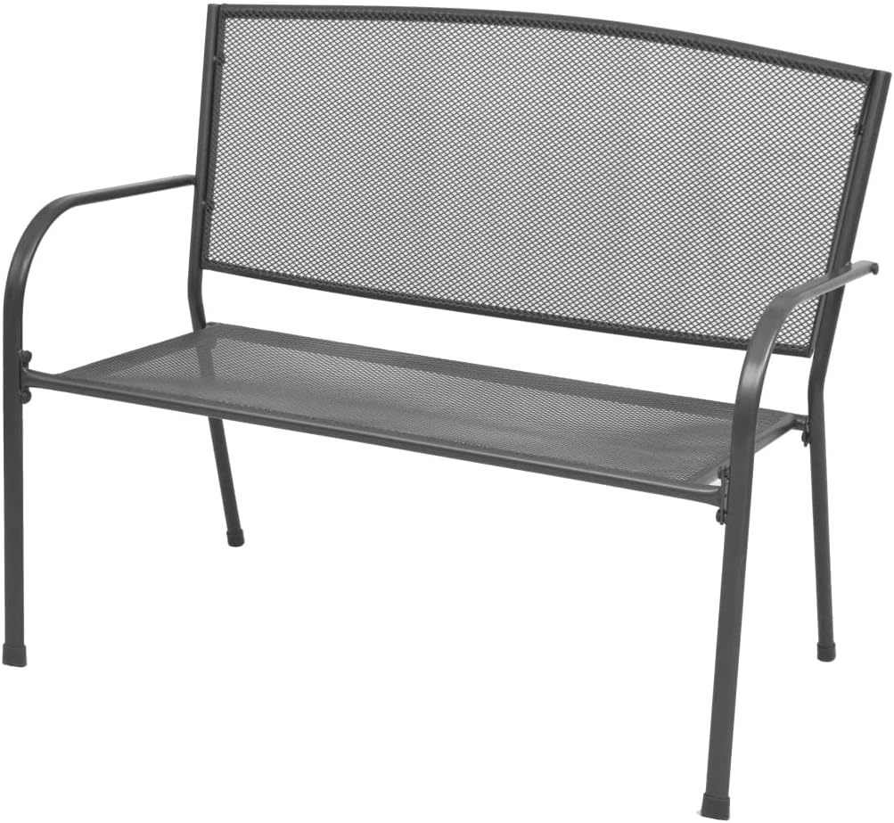 Patio Bench,Garden Benches for Outdoors,Apartment Patio Furniture,Window Bench,Suitable for Both Indoor and Outdoor use,Easy Assembly, 42.5" Steel and Mesh Anthracite