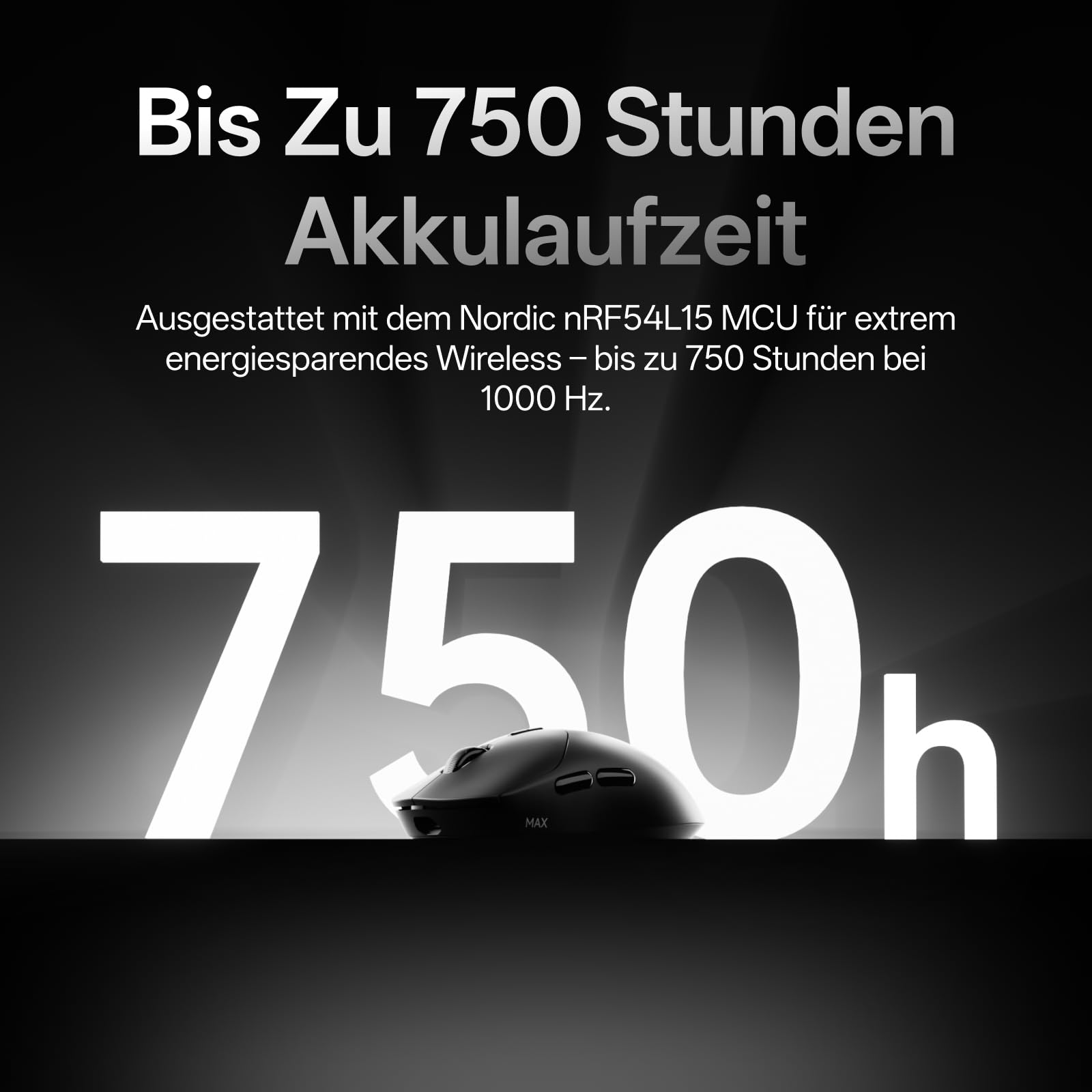 Rapoo VT2 MAX Kabellose Gaming-Maus 53g Ultraleicht PAW3950 30K DPI 8000Hz Abfragerate 750h Akku Schwarz