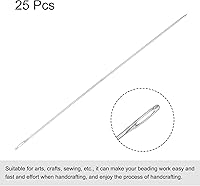 Vista 3 de uxcell 25 agujas de rebordear finas y largas rectas hilos de bordado de acero inoxidable de 2.17 pulgadas