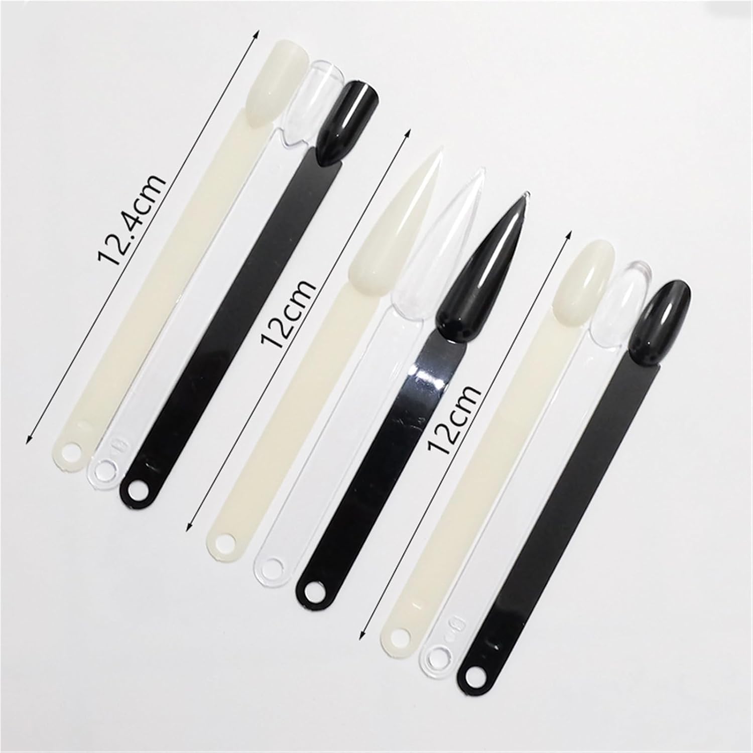 Nail Swatches 30/200/800/500pcs Nail Display Sticks False Tips Gel Polish Practice Clear Board for Art Tools(800 clear square)