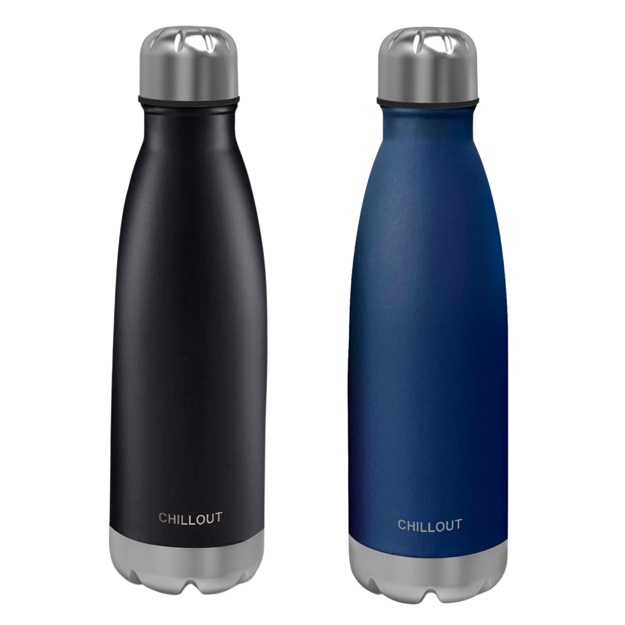 CHILLOUT LIFE Stainless Steel 2 Pack Water Bottle for Kids School: 17 oz Double Wall Insulated Cola Bottle Shape for Cold and Warm Drinks, 2 Set (