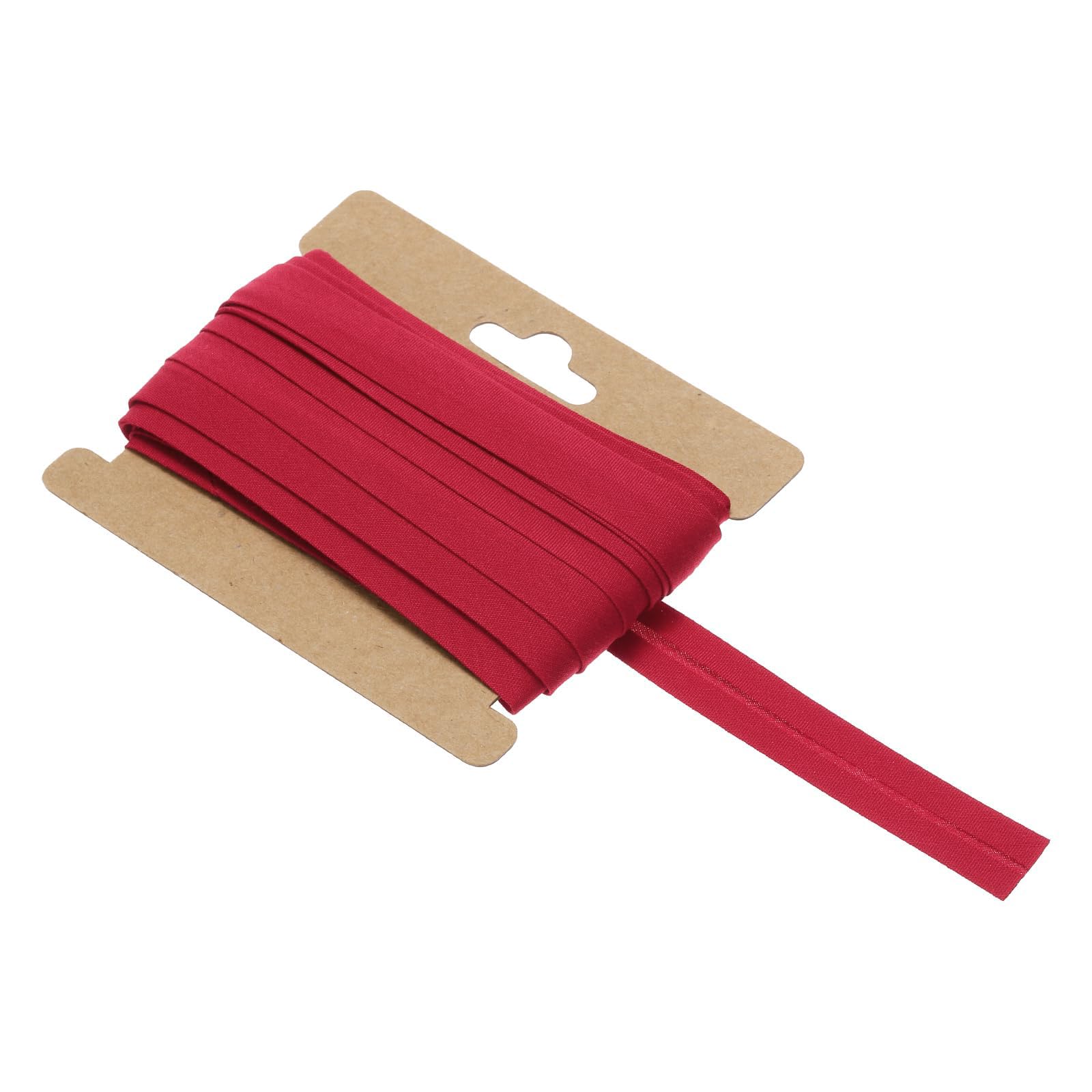 TOP-VIGOR 10 Yards Single Fold Bias Tape 1/2 Inch Cotton Bias Binding Tape Continuous Bulk for Sewing, Seaming, Piping, Quilting - Red