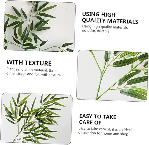 Miniatura 3 de Abaodam 2 piezas de hojas de bambú artificiales de bambú de utilería decorativas de bambú simulación decoración de plantas guirnalda hojas