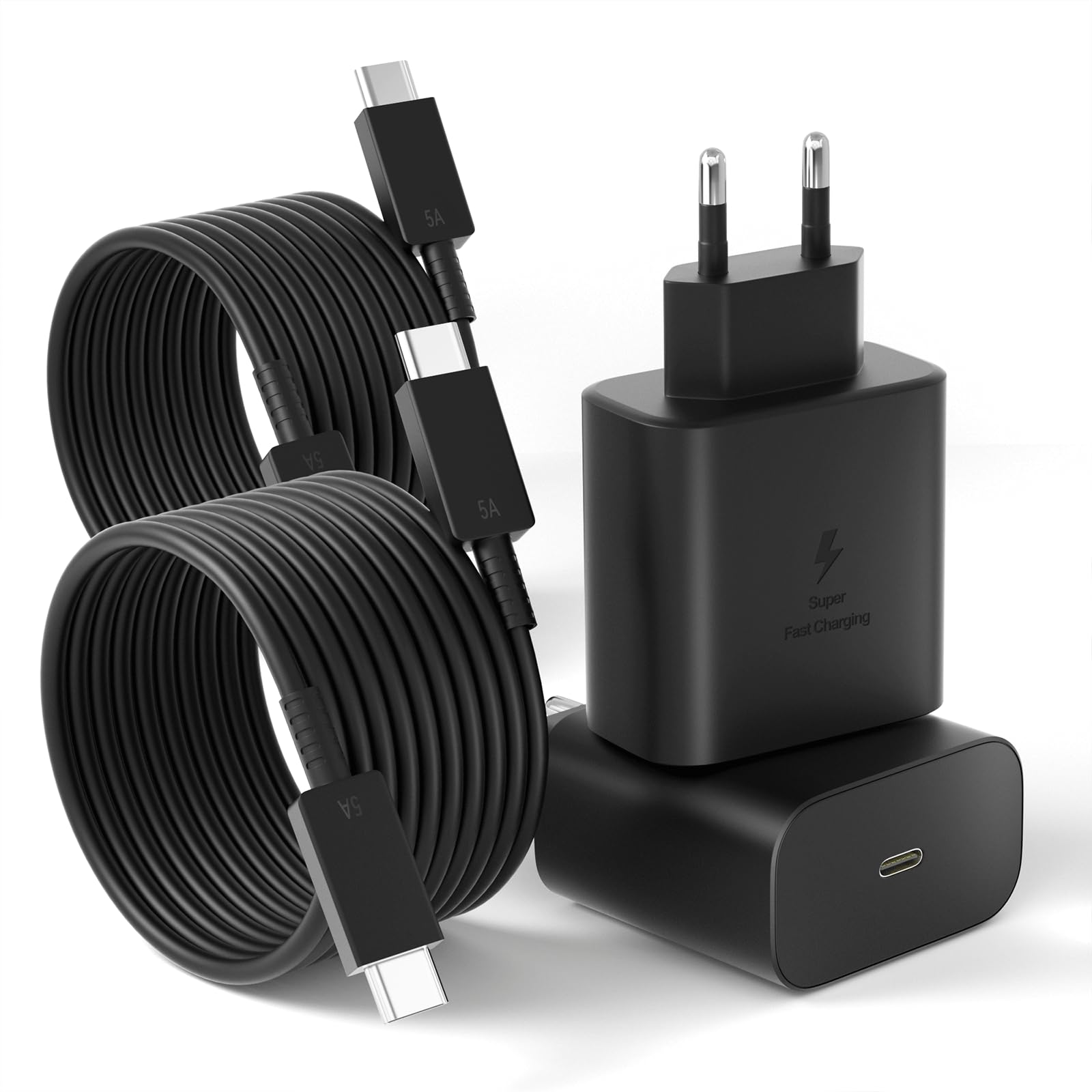 2er-Pack 45W Ladegerät USB C Schnellladegerät für Samsung Galaxy S26 S25 S24 S23 S22 S21, Typ C Schnellladegerät mit Schnellladekabel 1.5M, Netzteil Ladegerät Super Fast Charger für S10 S9 Note 20
