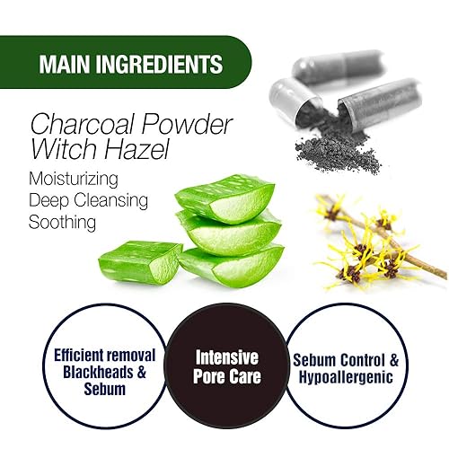 Miniatura 7 de Epielle Tiras nasales de carbón de limpieza profunda, tiras de poros para poros obstruidos, eliminación de puntos negros, piel grasa, fácil y