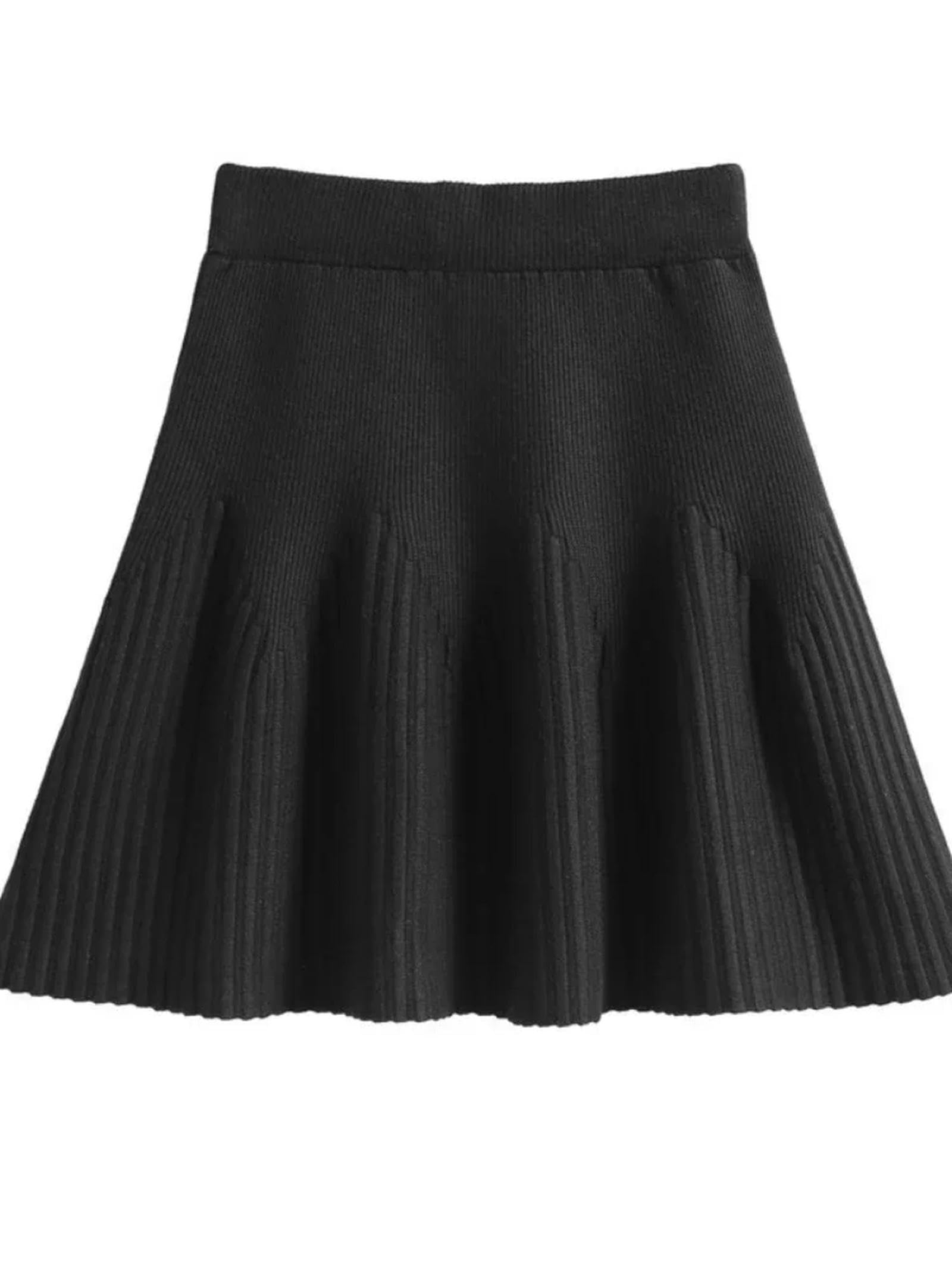 MdybF Czarna spódnica jesienno-zimowa spódnice dla kobiet moda dzianinowa krótka spódnica elegancka akademicka nitka śliczne mini spódnice
