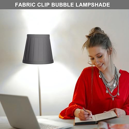 Miniatura 7 de Beaupretty Pantalla de repuesto con clip para lámparas, cubierta de lámpara pequeña, pantalla de barril de repuesto para luz de piso de mesa, color