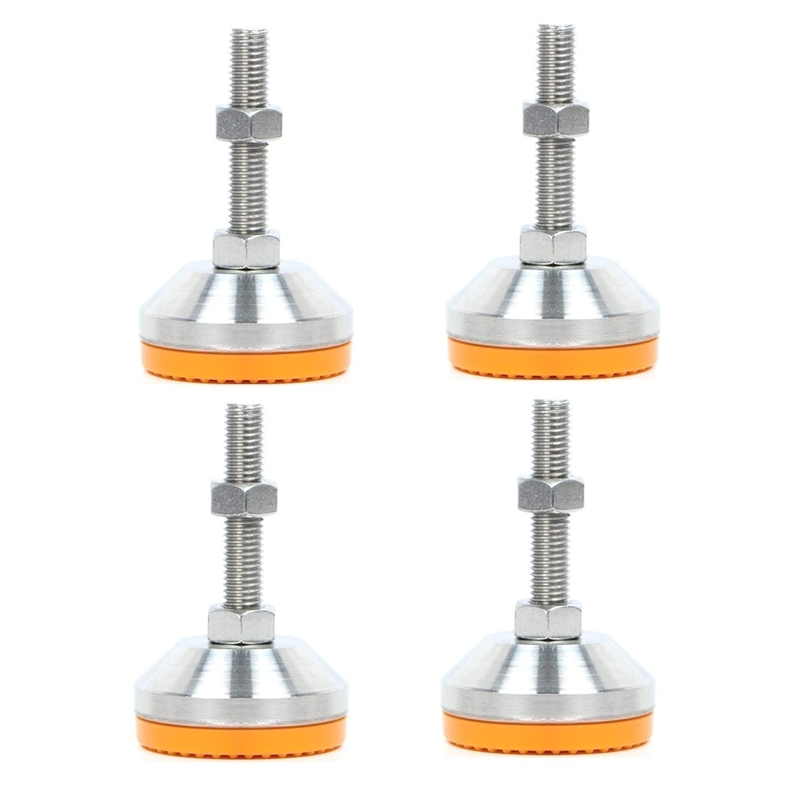 patas niveladoras de alta resistencia, 4 patas niveladoras ajustables con rosca M20x85 mm for máquinas de muebles, varilla roscada acero inoxidable 304 + base redonda PVC