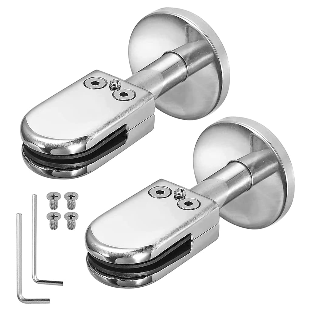 Morsetti per vetro in acciaio inossidabile 304, clip regolabili per pavimento con pali di supporto inferiori, confezione da 2, adatti per vetro da 8-10 mm, costruzione affidabile e durevole