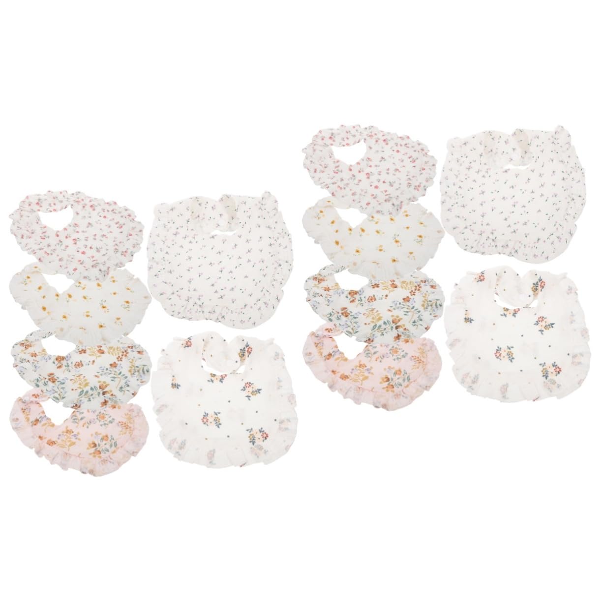 Abaodam 2 Set Di Bavaglini Per Neonati Per La Per L'allattamento Traspiranti in Morbido Cotone Design Sicuro 6 Pezzi * 2