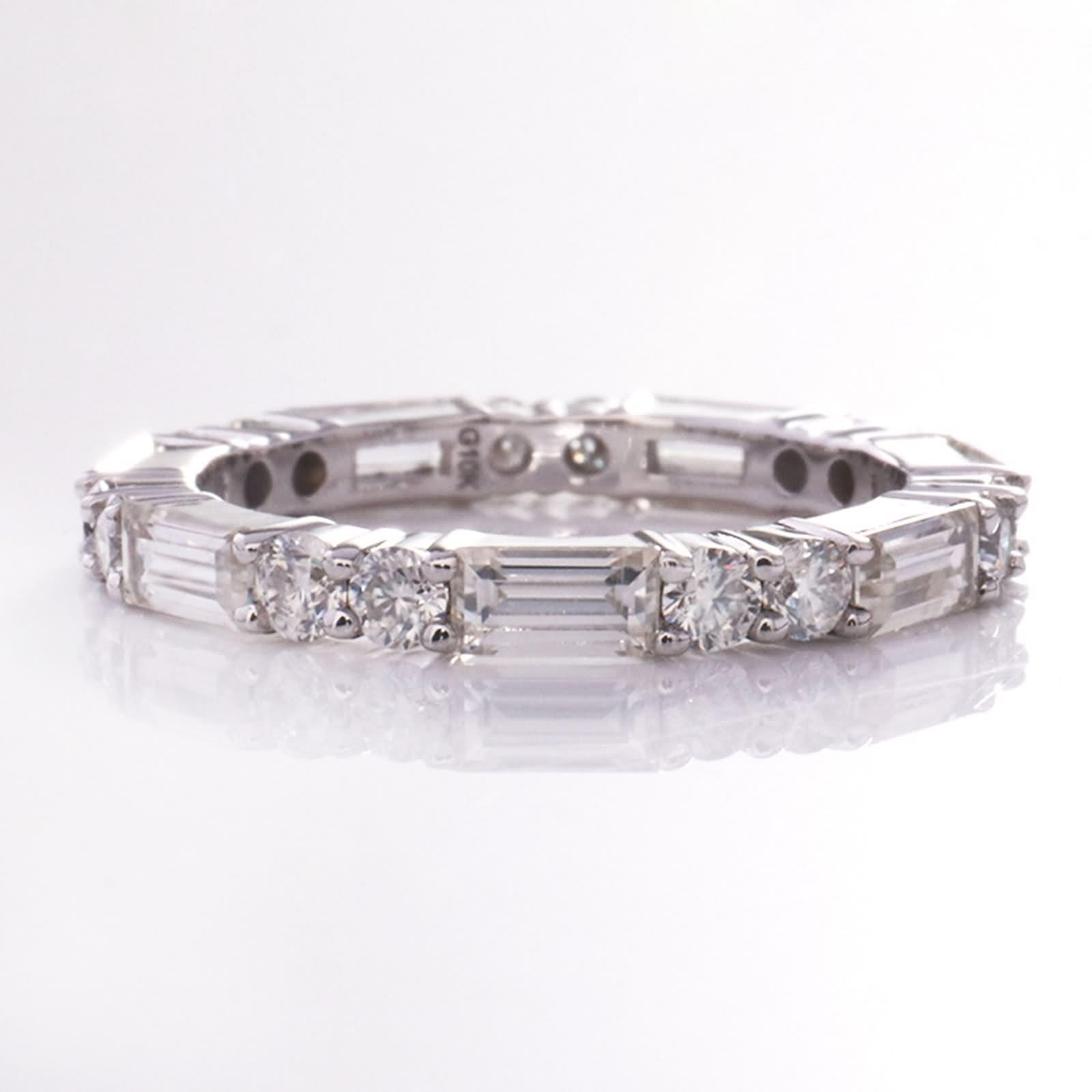 Anello di fidanzamento da donna, anello di fidanzamento da donna, in oro bianco, con moissanite quadrata