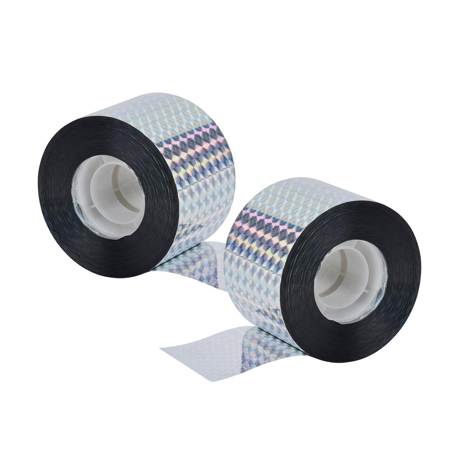 P Plus International Multicoloured Double-Sided Flash Scares Taps Ribbon Bird-Scare Type Ribbons Reflectives, Holographic, Reflective Tape for Birds Scare for Control (Set of 2, 4.8 CM * 110 M)-image-30