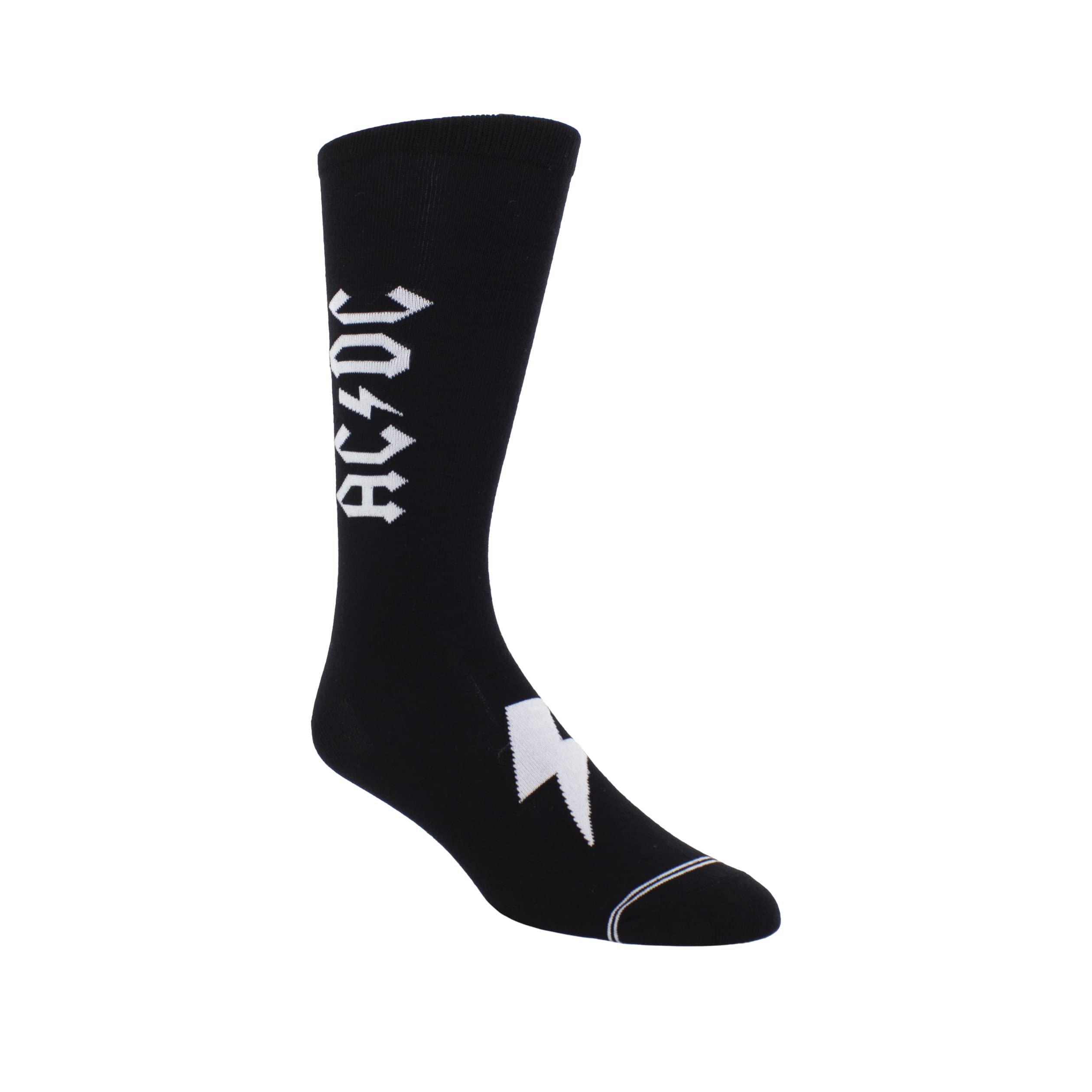 PERRI'S SOCKSAC/DC Officially Licensed Dye Sublimation Crew Socks - Cushioned Novelty Rock Band Socks for Men and Women