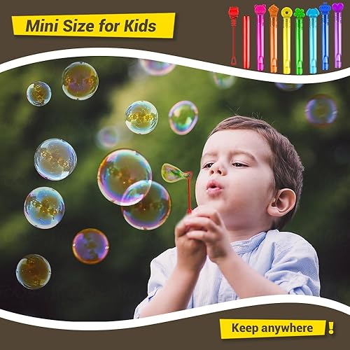 Miniatura 5 de VKTEN 32 mini varitas de burbujas surtidas de 8 estilos, 8 colores, recuerdos de fiesta de burbujas para niños, burbujas para niños, recuerdos de
