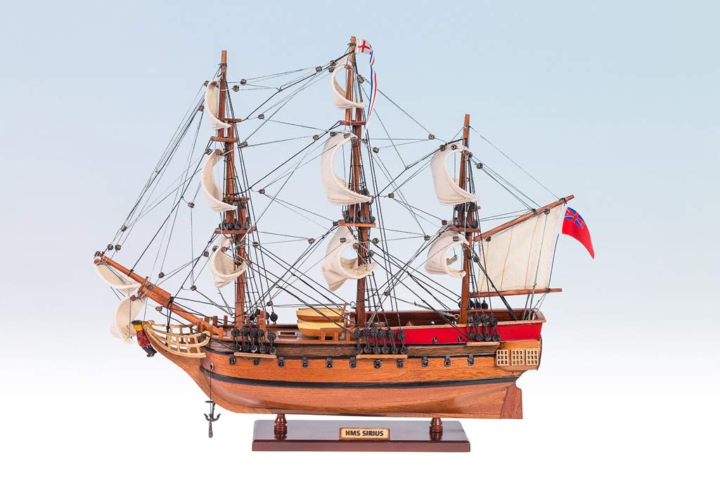 Seacraft GalleryHMS Sirius Handcrafted Wood Model Ships 15.7" - Fully Assembled First Fleet of Australia Ship Model - Wooden Model Ship Boat Décor – Large Model ship