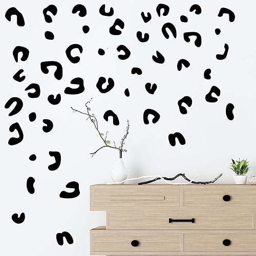 Adhesivo decorativo de pared de leopardo, 2 calcomanías con estampado de leopardo, calcomanías autoadhesivas de leopardo para paredes, despegar y