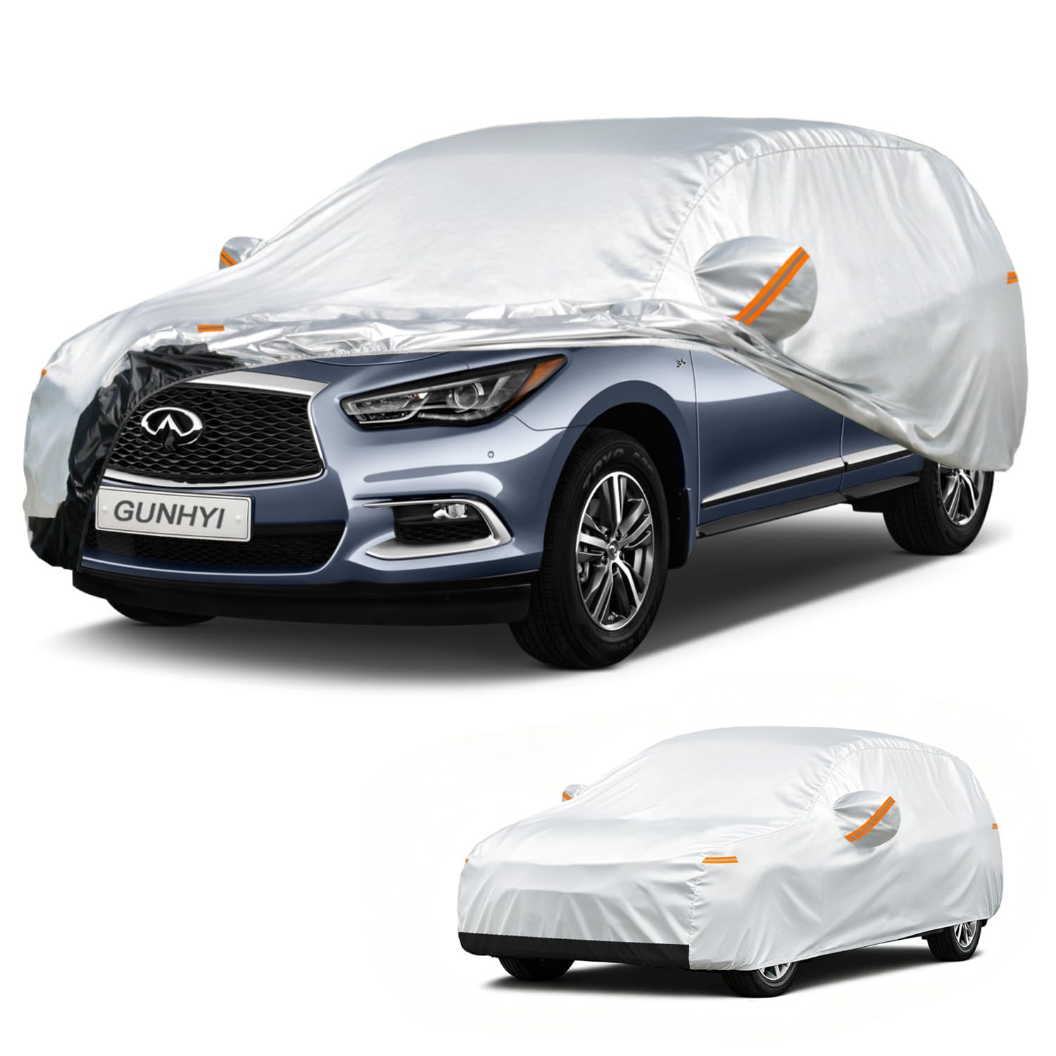 GUNHYI Waterproof SUV Car Cover Custom Fit Infiniti QX60 (2013-2026) | All-Weather outdoor sun/rain/dust/snow protection, durable breathable Oxford fabric, soft paint-safe, cover for Automobiles.