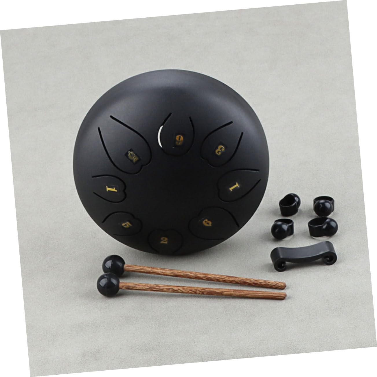 Instrumento de Percusión de Lengueta Negro Grande, Metal y Madera, Sonido Nítido, Fácil de Aprender, para Música y Ceremonia Religiosa