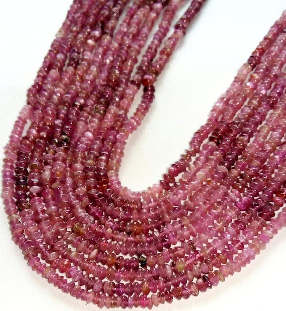 Tourmaline rose naturelle en perles de 3mm pour création de bijoux DIY et collier de lithothérapie