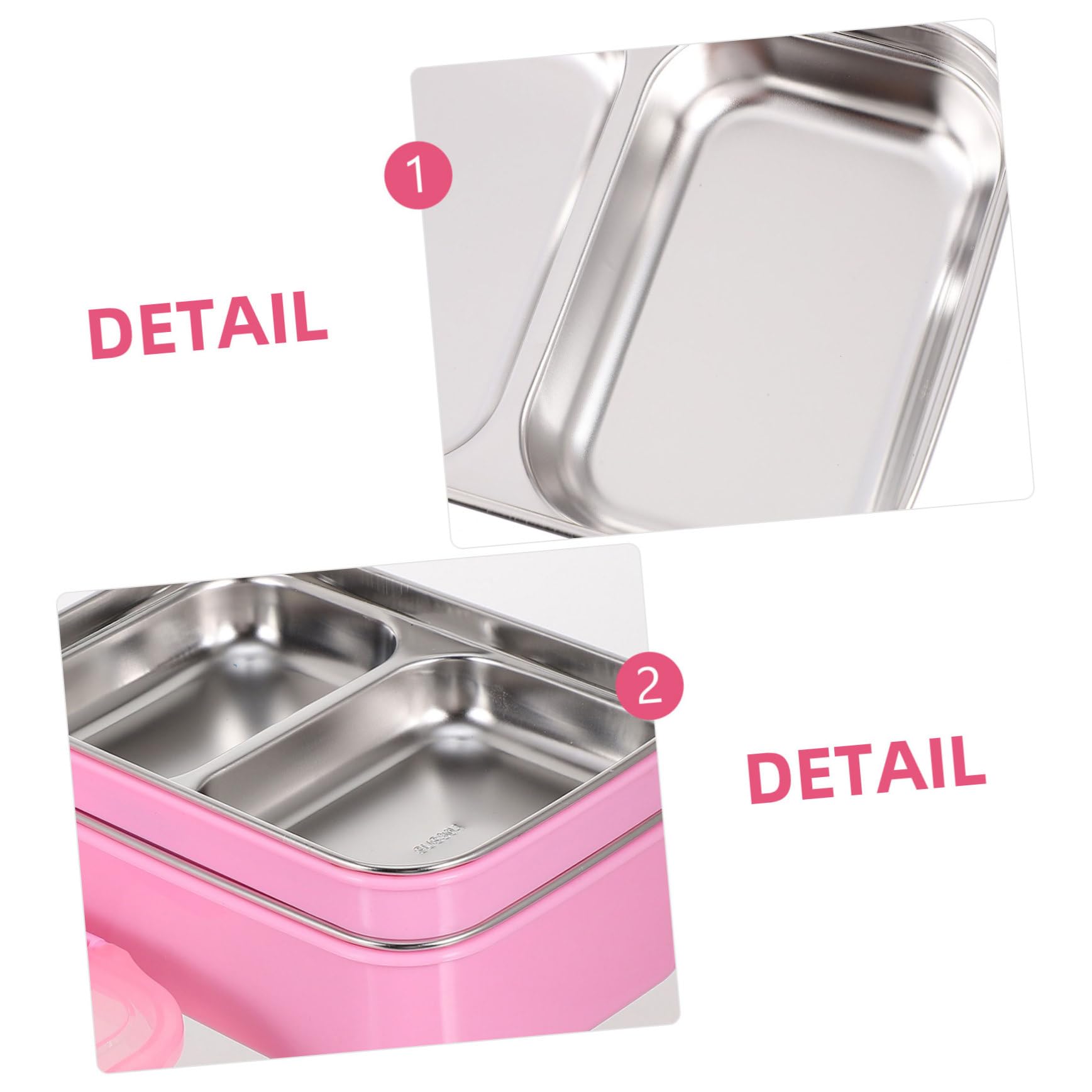 NOLITOY Boîte à Lunch Compartimentée Thermique en Acier Inoxydable 304 Rose
