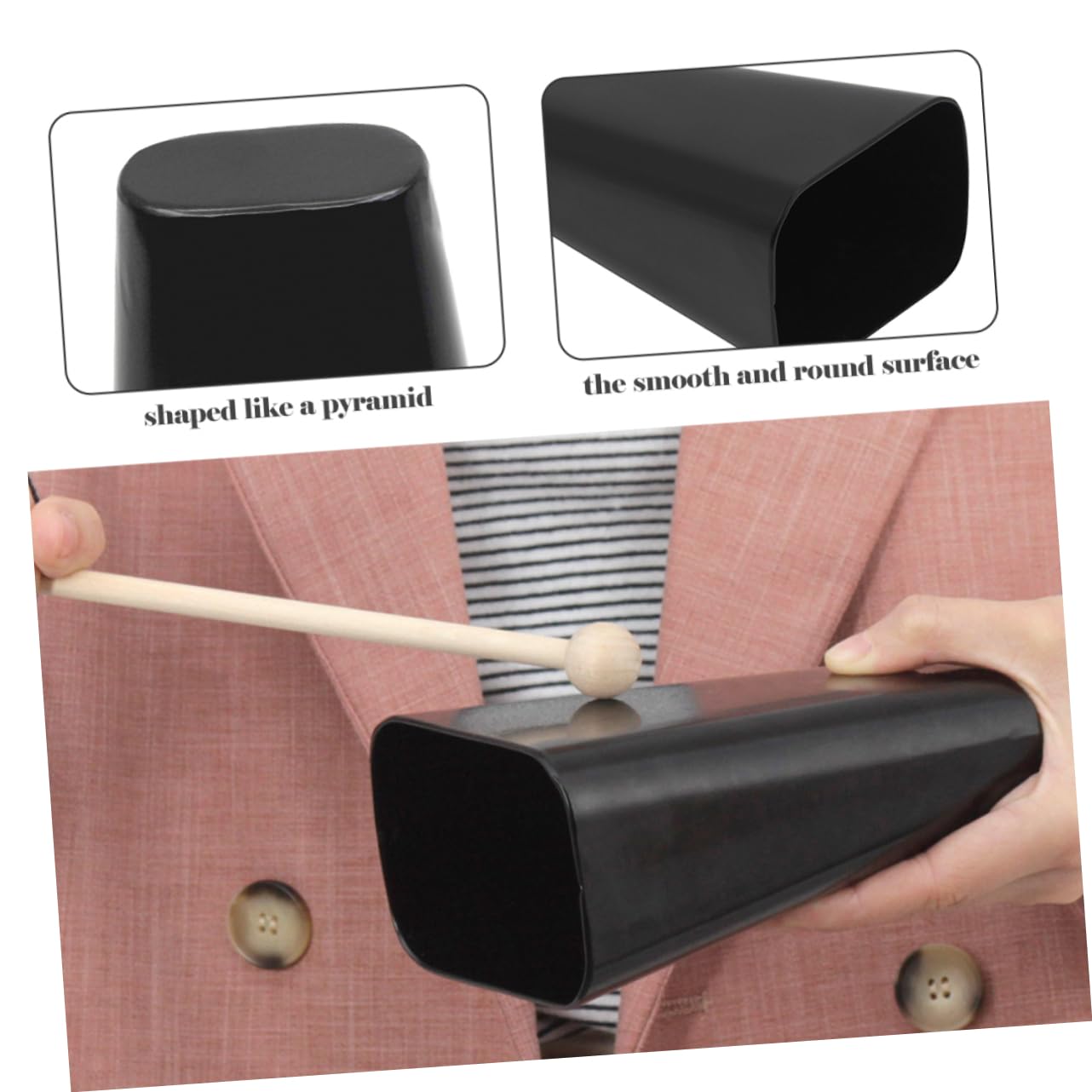 VICASKY 6 Inches Steel Drum Cowbell Large Drum Set Accessory for Professional Play