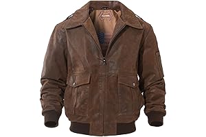 Wilson Leather Men's Leather Flight Bomber Jacket Air Force Aviator