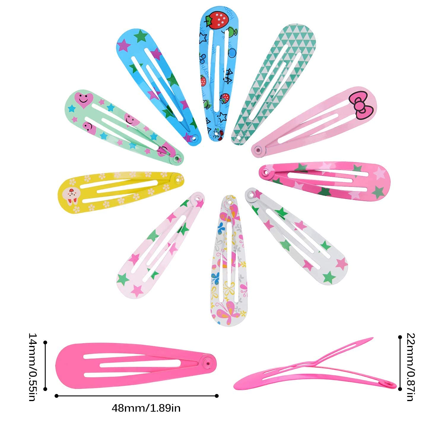 Fascigirl 120PCS Mollette per Capelli Colorati Carino Fermagli Capelli in Metallo Set Mollette per Capelli Bambina Antiscivolo Fermagli Capelli per bambina bambini