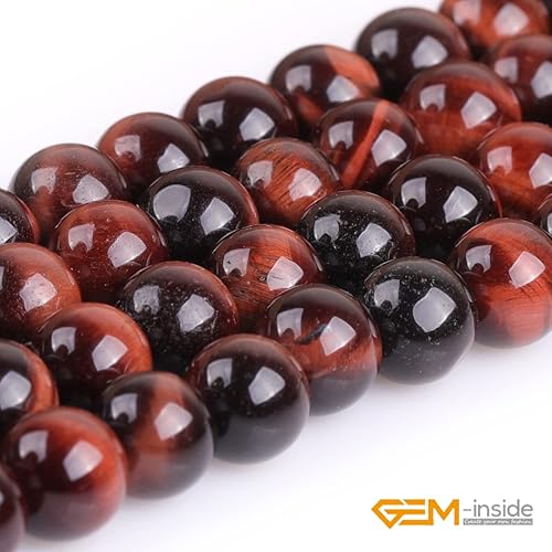 Miniatura 168 de GEM-Inside - Cuentas sueltas de piedra de lava negra natural de 0.315 in para hacer joyas, 15 pulgadas Cordierita de grado A