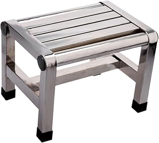 Taburete de Acero Inoxidable para Uso en el hogar, 28.6cmx20cmx26cm, Individual