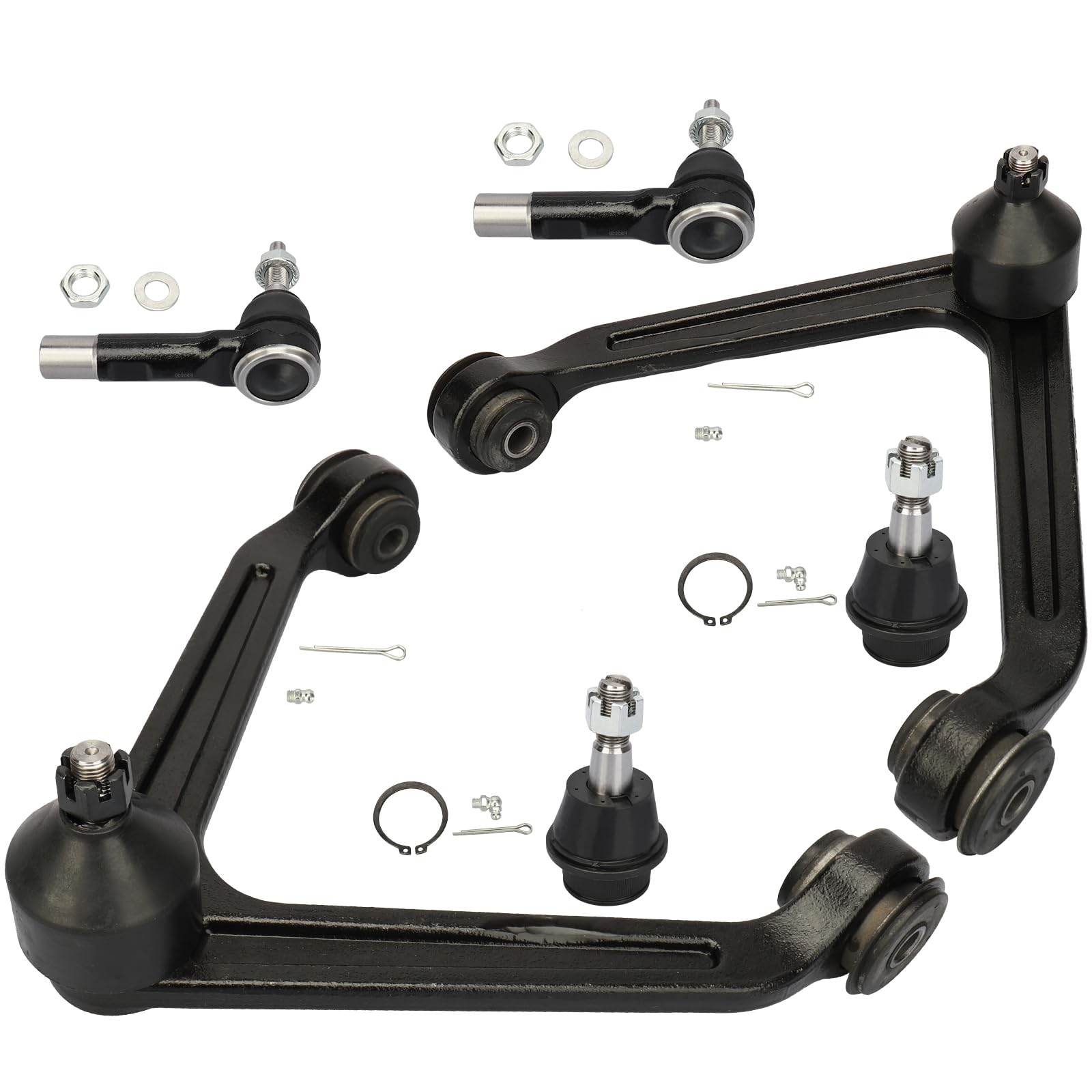 Photo 1 of BRTEC 6Pcs Suspension Kit Front Upper Control Arms with Ball Joints & Tie Rod Ends for 2002 2003 2004 2005 for Dodge Ram 1500 Upper Control Arms
