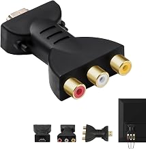 HDMI to AV RGB RCA Converter, 1080P HDMI to 3 RGB Adapter, High Definition AV Video Adapter with Gold-Plated Interface, Universal Plug & Play Compatible with TV, Laptop, Xbox, PS3, DVD