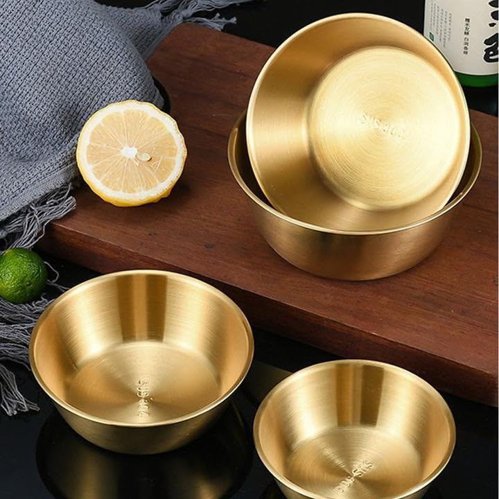 Set de 3 Tazones dorados de acero inoxidable 6.6 pulgadas miniatura 2