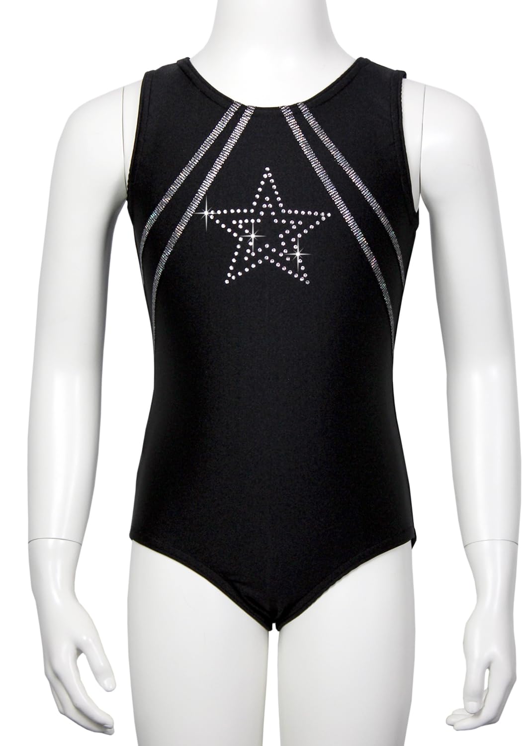 Turnanzug Gymnastikanzug GymStar Lycra & Strasssteine Samt Kurzarm Turnbody
