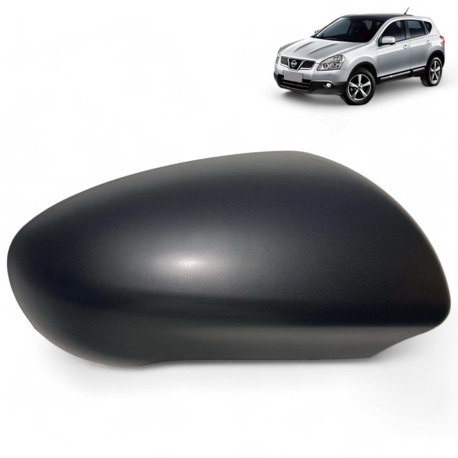 Coque de Rétroviseur Noire Extérieur Droit (Coté Passager) compatible pour Nissan Qashqai J10 (2007-2014) 96373JD08E