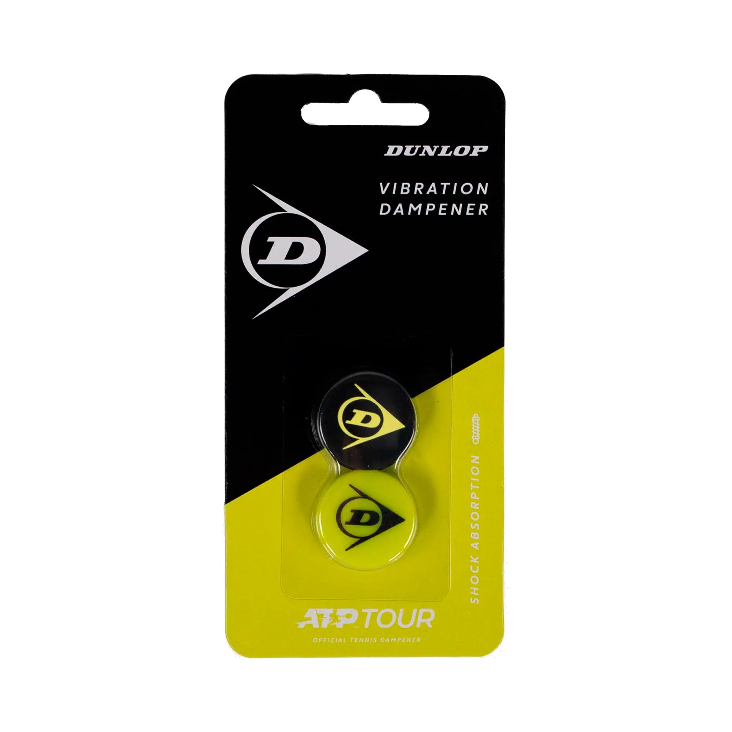 Dunlop Flying D Dampener – Yellow/Black – Tennis Vibration Dampener 2-Pack – Shock Absorber for Rackets