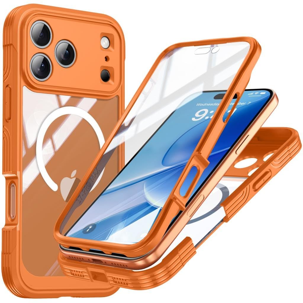 Coque silicone iPhone 17 orange avec protection complète anti-choc et structure rigide - 8