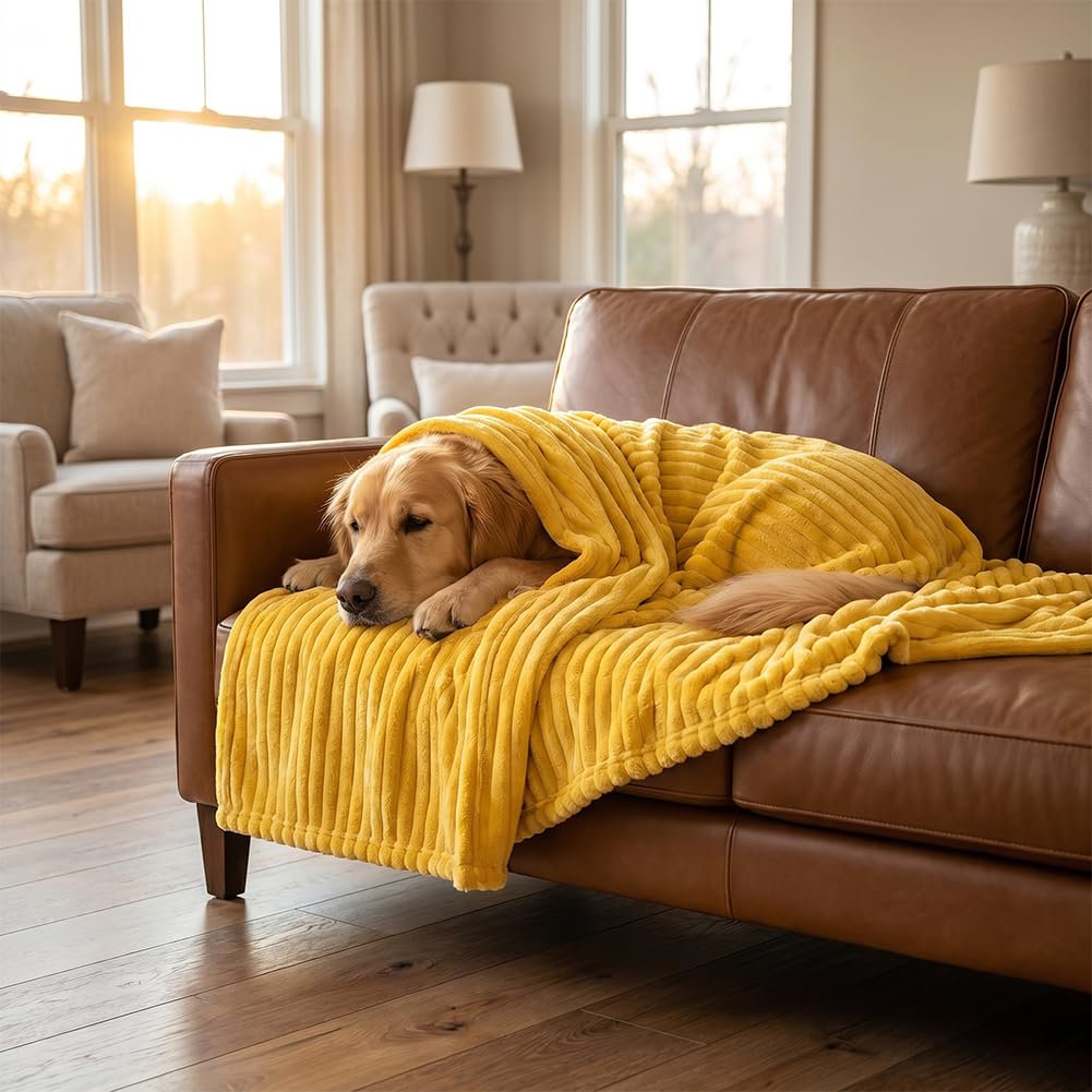 Manta de apoyo emocional para perro, manta calmante de ansiedad por separación de mascotas, manta de felpa suave con patrón de punto trenzado, manta de seguridad para perros y gatos