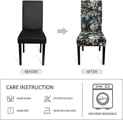 Miniatura 7 de Gibelle Juego de 6 fundas elásticas para sillas Parsons, universales, extraíbles y lavables, fundas protectoras para sillas de comedor, cocina,