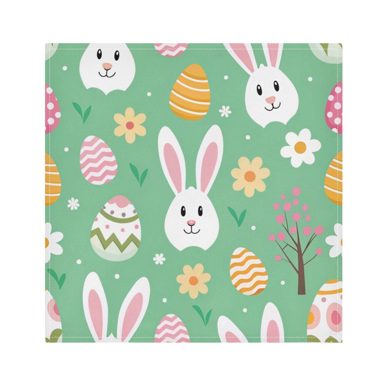 Ttgoth Easter Bunny Cloth Napkin Set of 4 Washable & Reusable Dinner Napkins for Dining Table, Banquets, Wedding, Party, 50x50 cm