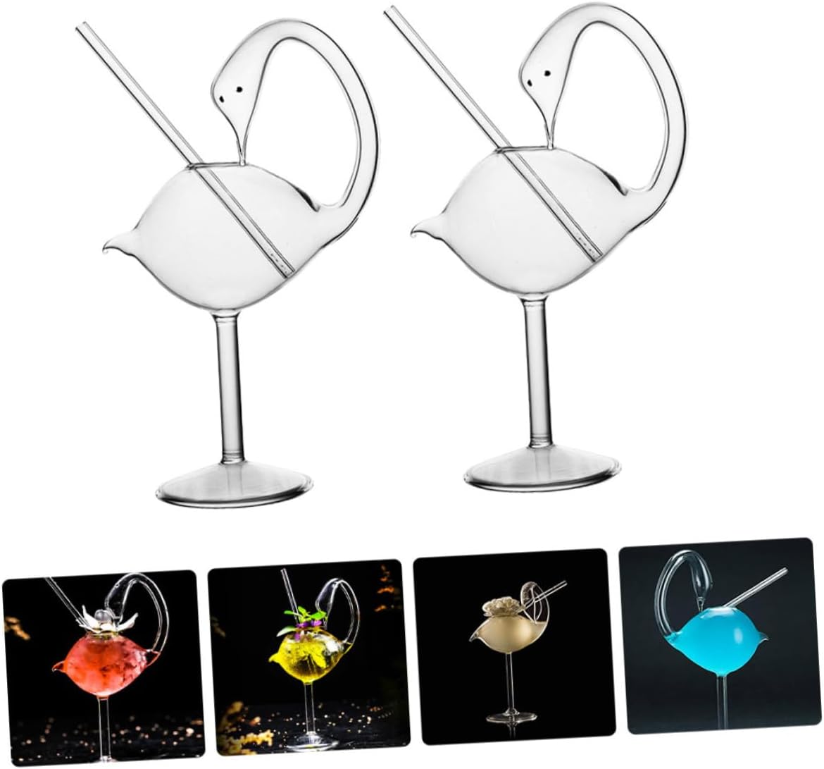 2Pcs High Foot Cocktail Glasses Creative Glass Cups for Martini Whisky and Wine Elegant Glassware for Parties and Events